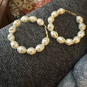 Show Me Your MuMu Pearl Hoop Earrings